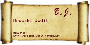 Broczki Judit névjegykártya